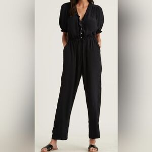 Lucky Brand Black Ruffle Jumpsuit NWT